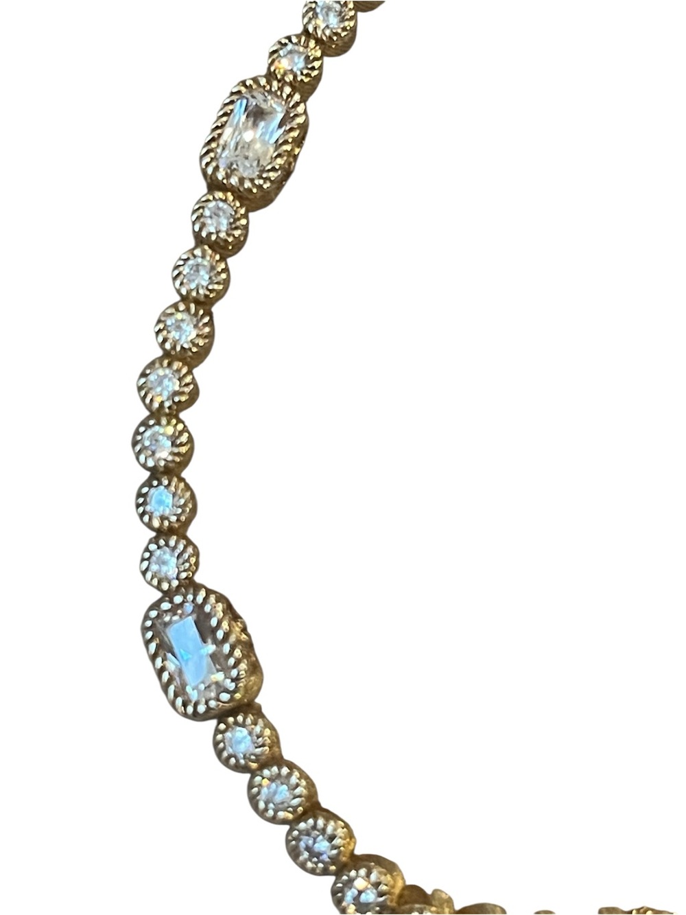 Judith Ripka CZ Sterling 925 Gold Clad Tennis Bracelet - Sparkling Link Design - Picture 3 of 12